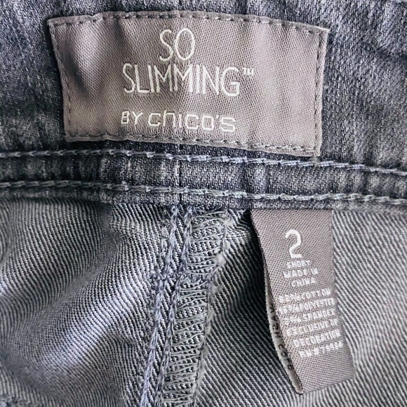 Womens Chicos Size 12S Jeans‎ Gray So Slimming Straight Leg Stretch 30" Inseam - Picture 6 of 7